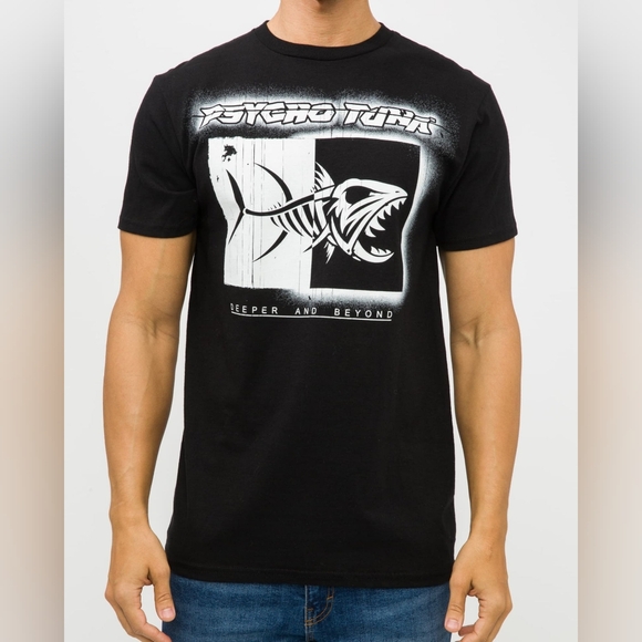 psycho tuna Other - Psycho Tuna Black Graphic Retro Streetwear Urban Tee S